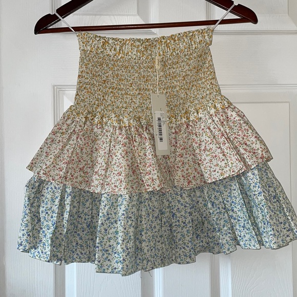 Petersyn X Revolve Asia skirt smocked tiered floral boho romantic - Picture 5 of 13